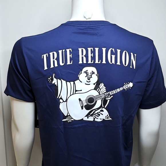 TRUE RELIGION NAVY BLUE LARGE TSHIRT - Picture 4 of 9